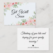 Carte De Correspondance Très vite, aquarelle rose floral style (Devant / Derrière)