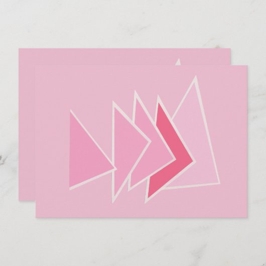 Carte De Correspondance Triangles roses (Devant / Derrière)