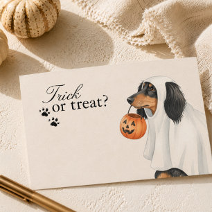 Carte De Correspondance Trick or Treat Teckel Chien Halloween