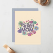 Carte De Correspondance Tricoteuse, la meilleure maman (Devant/Arrière en situation)