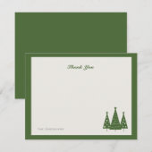 Carte De Correspondance Trio d'arbres de Noël | Merci plat (Devant / Derrière)