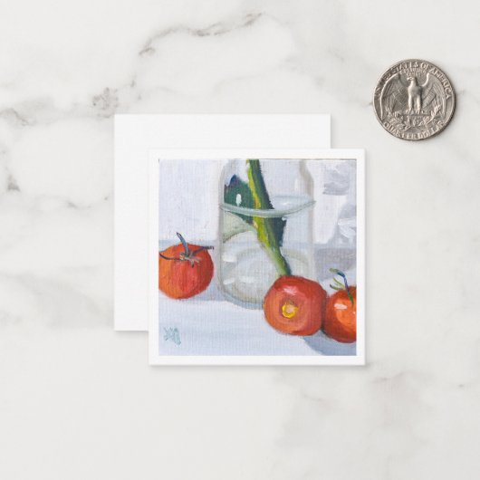 Carte De Correspondance Trio de tomates rouges (Devant/Arrière en situation)