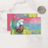 Carte De Correspondance Troglodyte & Perce-Neige & Printemps (Devant/Arrière en situation)