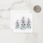 Carte De Correspondance Trois Aquarelles d'hiver (Devant/Arrière en situation)