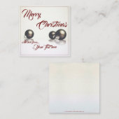 Carte De Correspondance Trois boules de Noël devant un fond clair (Devant / Derrière)