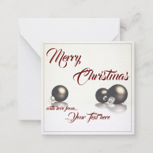 Carte De Correspondance Trois boules de Noël devant un fond clair