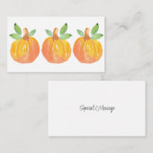 Carte De Correspondance Trois citrouilles aquarelles 2 (Devant / Derrière)