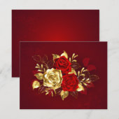 Carte De Correspondance Trois Roses de bijoux (Devant / Derrière)