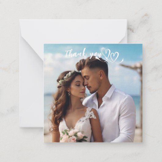 Carte De Correspondance Tropical Blues & Greens Eco Beach Merci (Dos)