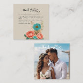 Carte De Correspondance Tropical Blues & Greens Eco Beach Merci (Devant / Derrière)