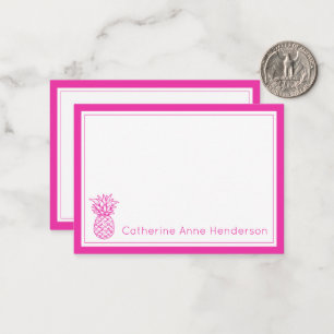 Carte De Correspondance Tropical rose préparé Personnalisé Ananas