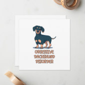 Carte De Correspondance Trouble Obsessif du Dachshund (Devant/Arrière en situation)