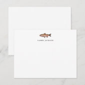 Carte De Correspondance Truiture Arc-en-ciel à l'aquarelle Pêche Plat (Devant / Derrière)