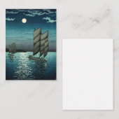 Carte De Correspondance Tsuchiya Koitsu - Bateaux à Shinagawa, Nuit (Devant / Derrière)