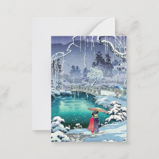 Carte De Correspondance Tsuchiya Koitsu - Neige de printemps à Maruyama (Devant)