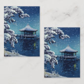 Carte De Correspondance Tsuchiya Koitsu - Neige sur l'Ukimido à Katada (Devant / Derrière)