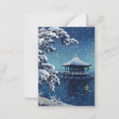 Carte De Correspondance Tsuchiya Koitsu - Neige sur l'Ukimido à Katada (Dos)