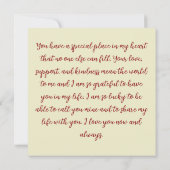 Carte De Correspondance Tu as une place spéciale dans mon coeur (Dos)