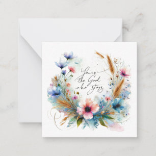 Carte De Correspondance Tu es le Dieu qui reste, aquarelle florale
