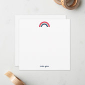 Carte De Correspondance Tu me manques Arc-en-ciel moderne en bleu (Devant/Arrière en situation)