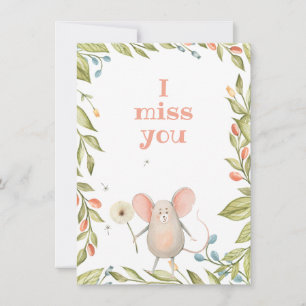 Carte De Correspondance Tu Me Manques Mignonne Cadre De Souris De Jardin