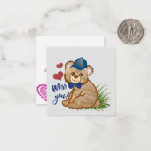 Carte De Correspondance Tu me manques ours (Devant/Arrière en situation)