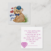 Carte De Correspondance Tu me manques ours (Devant / Derrière)