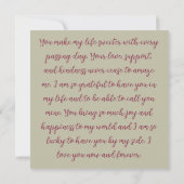 Carte De Correspondance Tu me rends ma vie plus douce (Dos)
