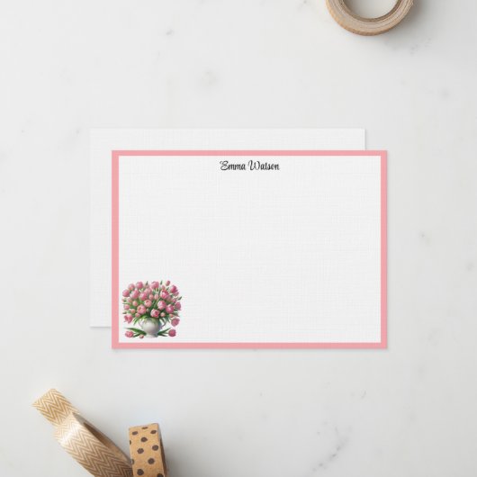 Carte De Correspondance Tulipes (Devant/Arrière en situation)