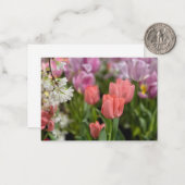 Carte De Correspondance Tulipes roses (Devant/Arrière en situation)