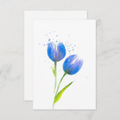 Carte De Correspondance Tulipes violettes bleues (Devant / Derrière)