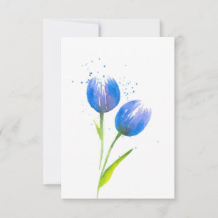 Carte De Correspondance Tulipes violettes bleues