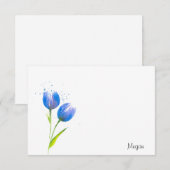 Carte De Correspondance Tulipes violettes bleues (Devant / Derrière)