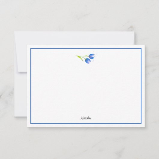 Carte De Correspondance Tulipes violettes bleues (Devant)