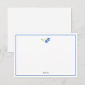 Carte De Correspondance Tulipes violettes bleues (Devant / Derrière)