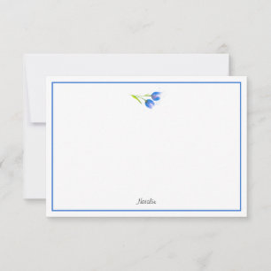 Carte De Correspondance Tulipes violettes bleues