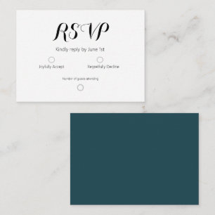 Carte De Correspondance Turquoise foncé simple