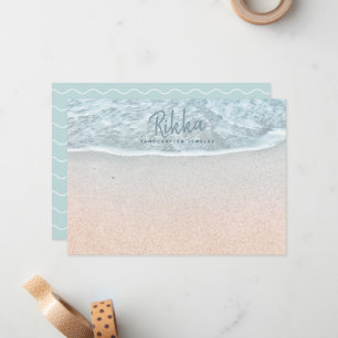 Carte De Correspondance Turquoise Ocean Sandy Beach Bijoux artisanaux