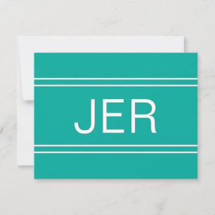 Carte De Correspondance Turquoise Populaire Personnalisé Monogramme Nom In