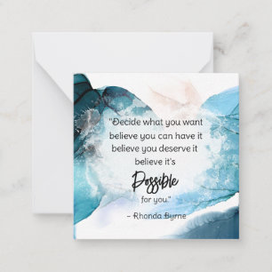 Carte De Correspondance *~ Turquoise POSSIBLE devis AP62 Note Card