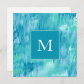 Carte De Correspondance Turquoise Turquoise Abstrait (Devant / Derrière)