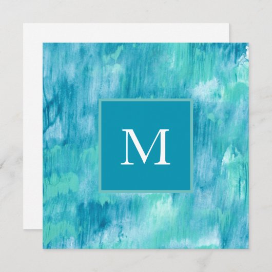 Carte De Correspondance Turquoise Turquoise Abstrait (Devant / Derrière)