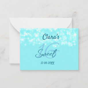 Carte De Correspondance Turquoise turquoise agate doux 16 anniversaire ajo