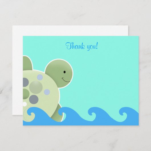 Carte De Correspondance Turtle Reef Seaturtle Flat merci note (Devant / Derrière)