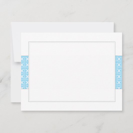 Carte De Correspondance Twin Blue Baptismal plat Merci note (Dos)