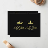 Carte De Correspondance Two Queen Royal Crowns for Lesbian Wedding (Devant/Arrière en situation)