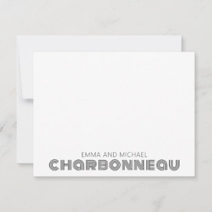 Carte De Correspondance Type géométrique rétro Couple