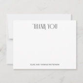 Carte De Correspondance Typographie Art Déco simple Merci (Devant)
