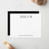 Carte De Correspondance Typographie Art Déco simple Merci (Devant/Arrière en situation)