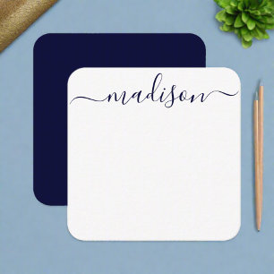Carte De Correspondance Typographie bleu et blanc tendance personnalisée S